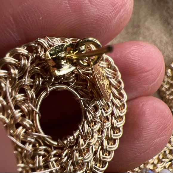 LPL creations freshwater pearls crystals,14 laminated yellow gold earrings nwot - Picture 8 of 12